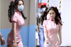 杨幂撑爆旗袍水滴胸型曝光 极品S曲线更猛