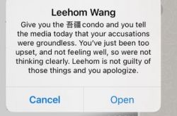 王力宏私信李靓蕾截图曝光 条件爆肥逼收回指控