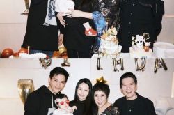 向佐为2个女人庆生 郭碧婷黑衣遮肚