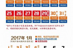 2017年春运车票日历表 官方发布四大“捡漏”好时机