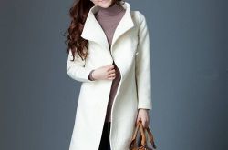 中长款毛呢外套 中长款呢子大衣A字裙摆加厚毛呢外套短款大码加厚呢子大衣过膝加厚双面羊绒呢子大衣