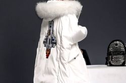 茧型百搭加厚羽绒服 宽松短款面包羽绒服中长款韩版宽松羽绒服大毛领修身加厚羽绒服斗篷式大毛领羽绒服