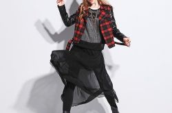 短款格子外套搭配图片 长款格子外套搭配图片