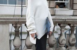 一字领毛衣搭配图片 一字领露肩毛衣怎么穿