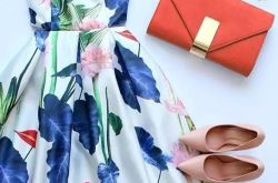 印花连衣裙 鸡尾酒小连衣裙长款摆裙半裙印花半裙短半裙纱裙深V裹身裙日常装扮特别的小性感内衣也要美