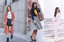 全身颜色统一显高 黑色下装显腿瘦高腰显腿长毛衣外面系腰带短裙显腿长细高跟显高显瘦