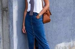 牛仔裙＋懒人凉鞋 印花连身裙+高跟鞋露肩上衣+长裤吊带/背心+阔腿裤复古Tee+boyfriend白色单品+白色单品