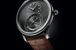 雅克德罗全新缎面日期显示大秒针腕表