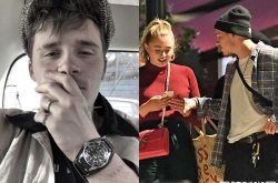 布鲁克林又有新欢女友 街头伸手牵金发女