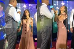 梁云菲熊抱男友激吻金刚 湿身画面秀恩爱