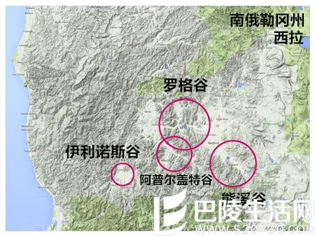 美国西海岸西拉地图