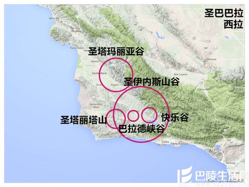 美国西海岸西拉地图