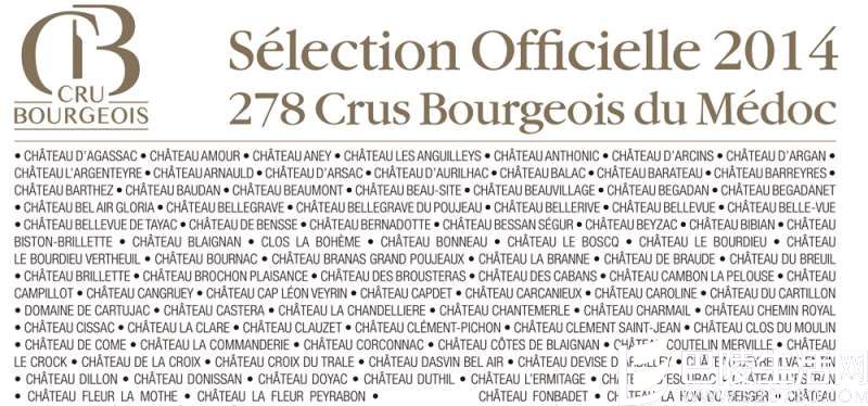 2014年法国波尔多中级庄名单公布