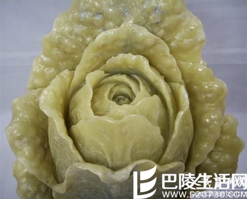 青田石封门青白菜摆件图片