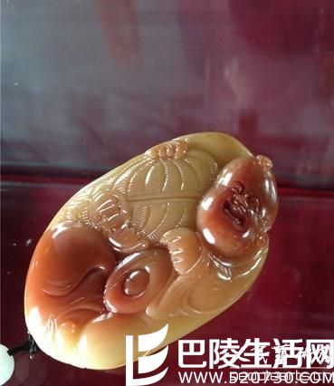 极品青田石黄金耀手把件图片