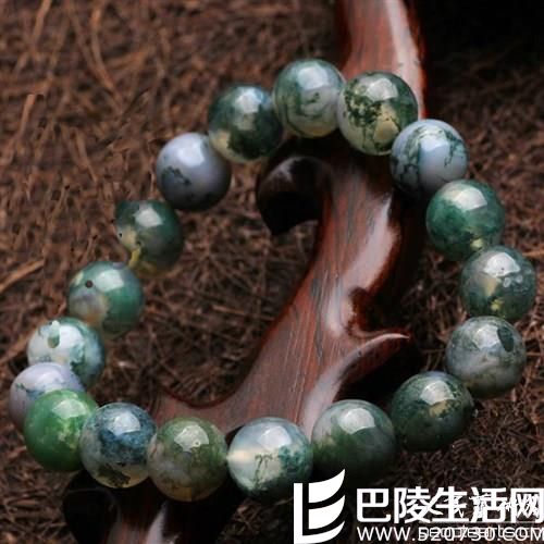 精美的天然水草玛瑙手链图片鉴赏