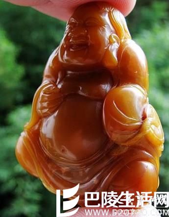 极品青田石黄金耀手把件图片