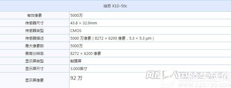 哈苏X1D-50c配置参数