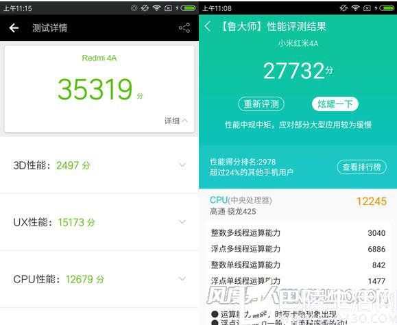 红米4A跑分