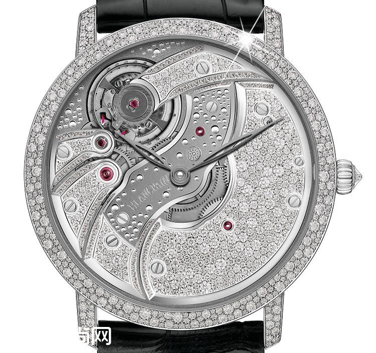 宝珀(Blancpain) Villeret经典系列反转机芯雪花镶钻腕表
