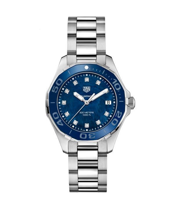 泰格豪雅全新Aquaracer竞潜女士300米精钢腕表