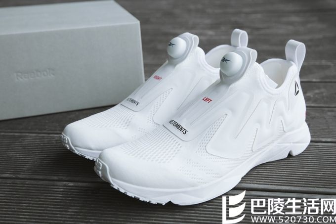 全白配色设计Vetements x Reebok Pump鞋款
