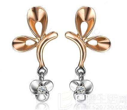 【飞舞】 白18K金2.5分/0.025克拉钻石女士耳环