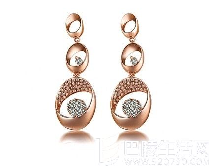 红豆系列 玫瑰金60分/0.6克拉钻石女士耳钉