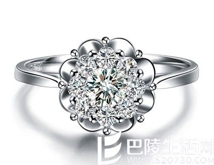 【绝色】 白18K金51分/0.51克拉钻石女士戒指