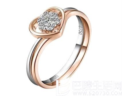 【巧心绝配戒指】 玫瑰金3分/0.03克拉钻石女士戒指