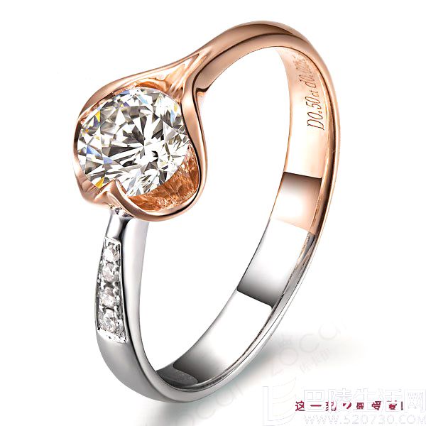 》》点击进入【玫瑰情丝】 玫瑰金50分/0.5克拉钻石女士戒指