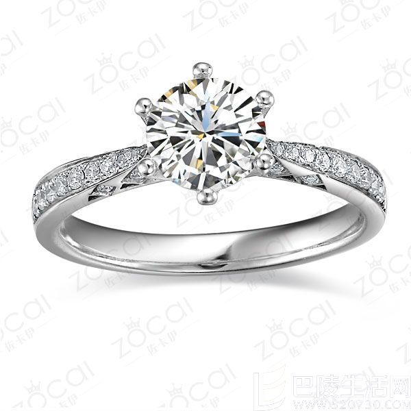 》》点击进入【注定的爱】 白18K金50分/0.5克拉钻石女士戒指