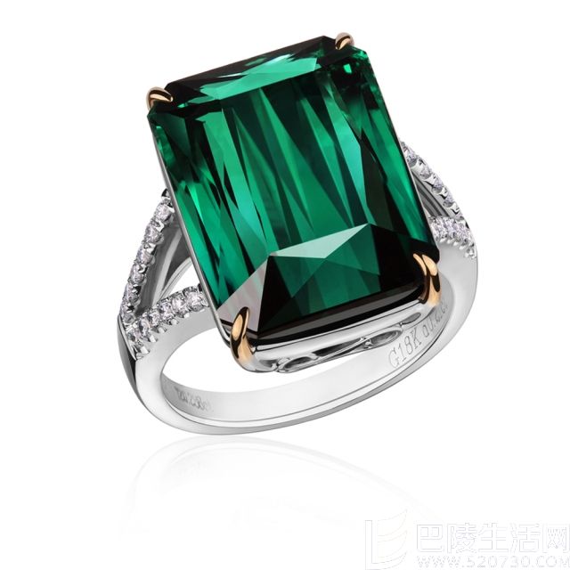 》》点击进入【伊人】 白18k金碧玺戒指女戒钻石镶嵌豪华款