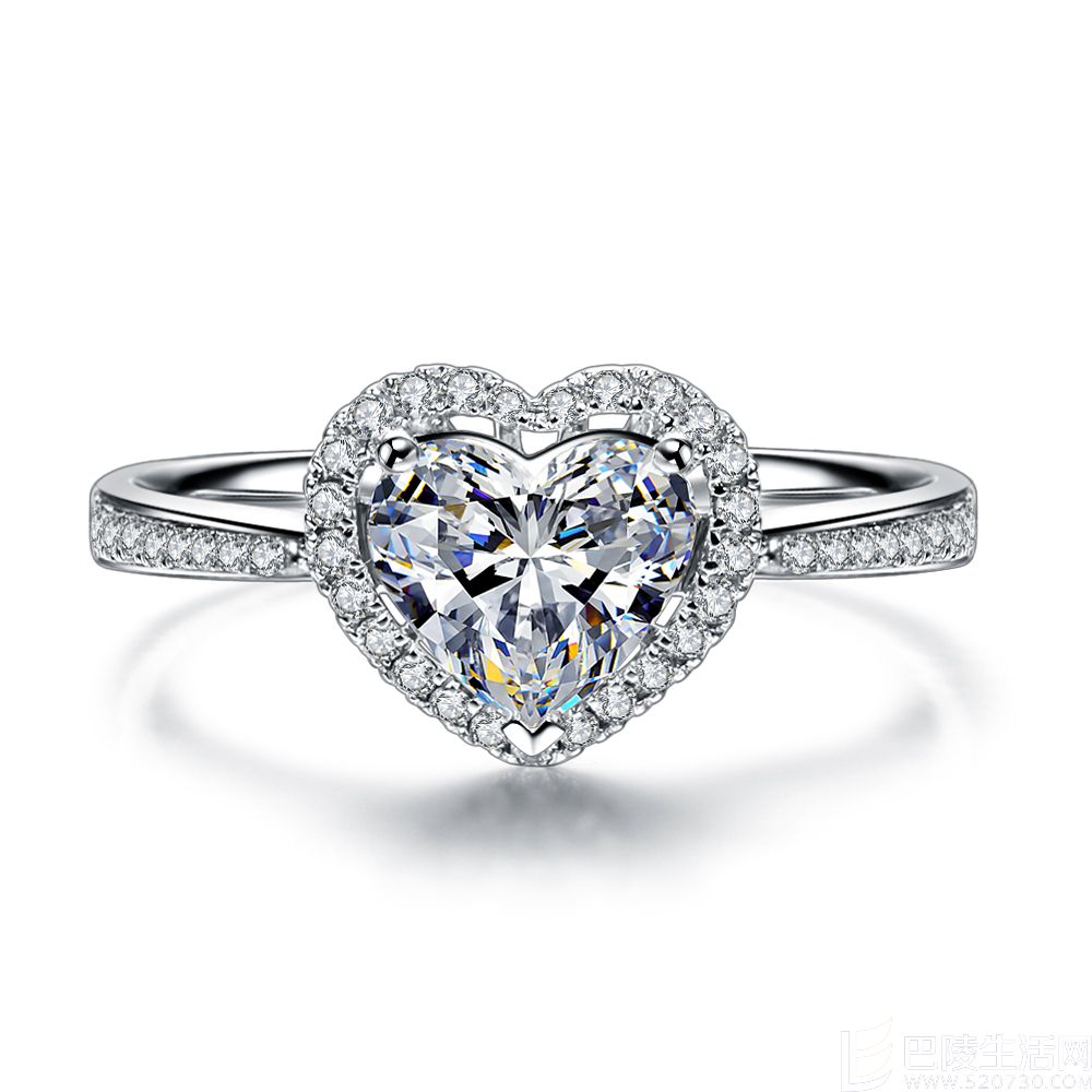 》》点击进入【浪漫的心】 白18K金30分/0.3克拉钻石女士戒指