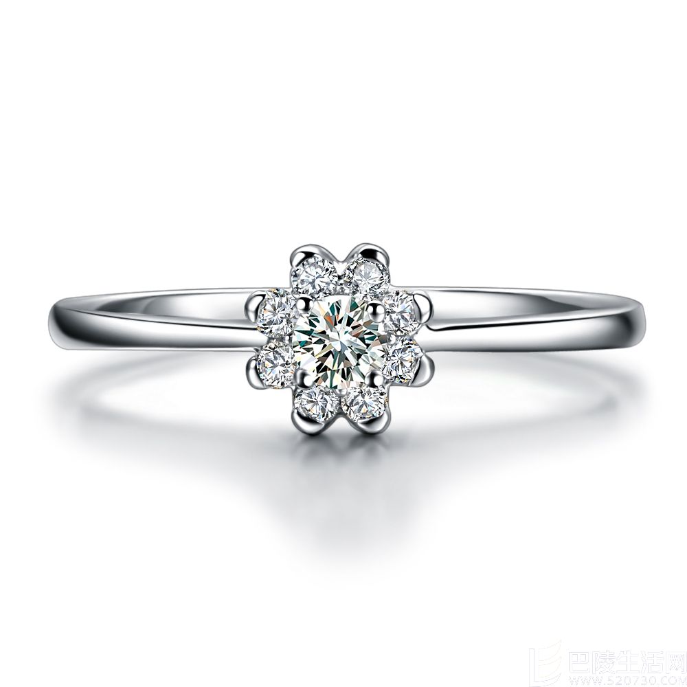 》》点击进入【花莲花语】 白18k金5分/0.05克拉钻戒