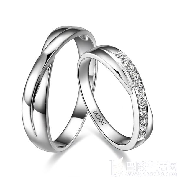 》》点击进入【相遇】 白18K金情侣对戒