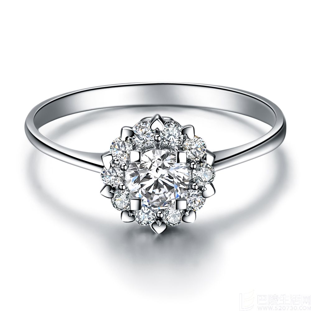 》》点击进入【触电】 白18K金0.13克拉钻石女士戒指