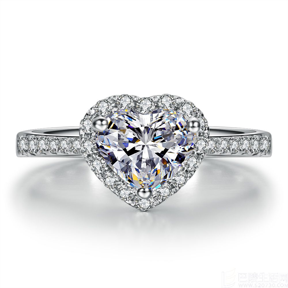 》》点击进入【璀璨至爱】 18K白金F-G色50分心形钻石戒指