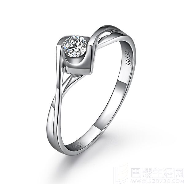 》》点击进入【天使之吻系列】 白18K金32分/0.32克拉钻石女士戒指