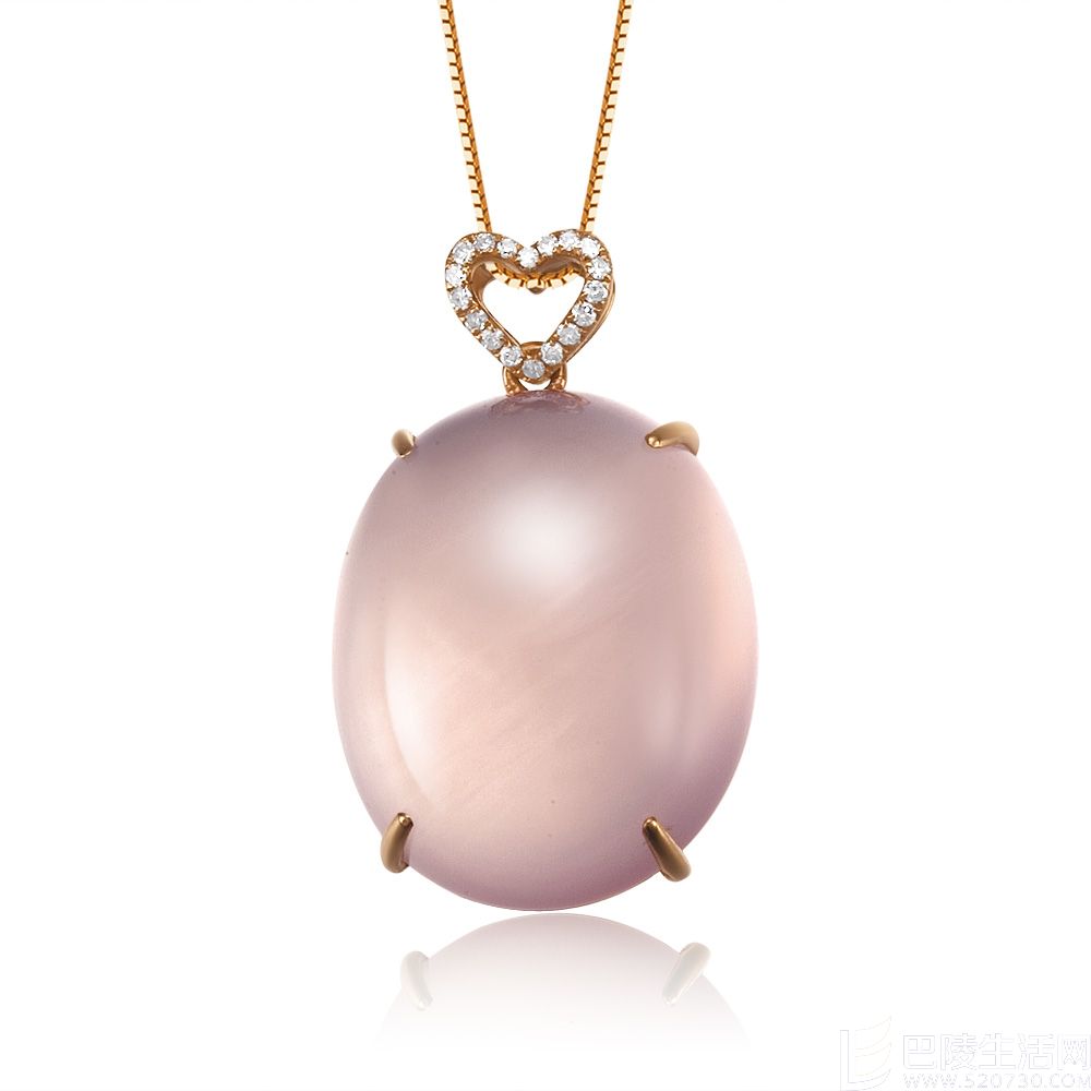 【心恋】 芙蓉石玫瑰金吊坠