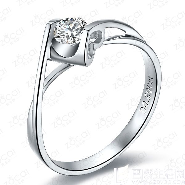 》》点击进入【心之吻】 白18k金0.2克拉钻石戒指