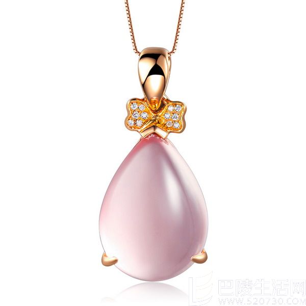 》》点击进入【粉韵樱桃】 18K玫瑰金芙蓉石吊坠