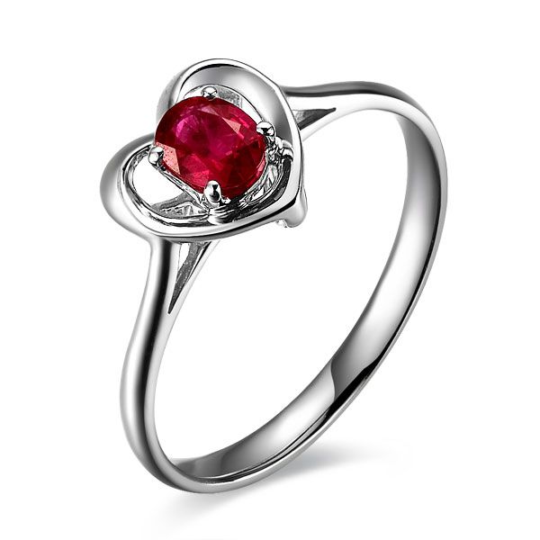 》》点击进入【甜蜜】 天然红宝石白18K金女士戒指