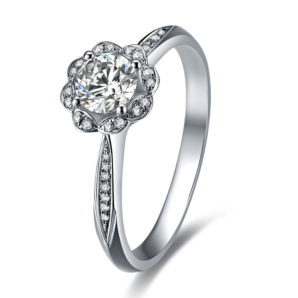 》》点击进入【莲花】 白18k金35分/0.35克拉钻石戒指