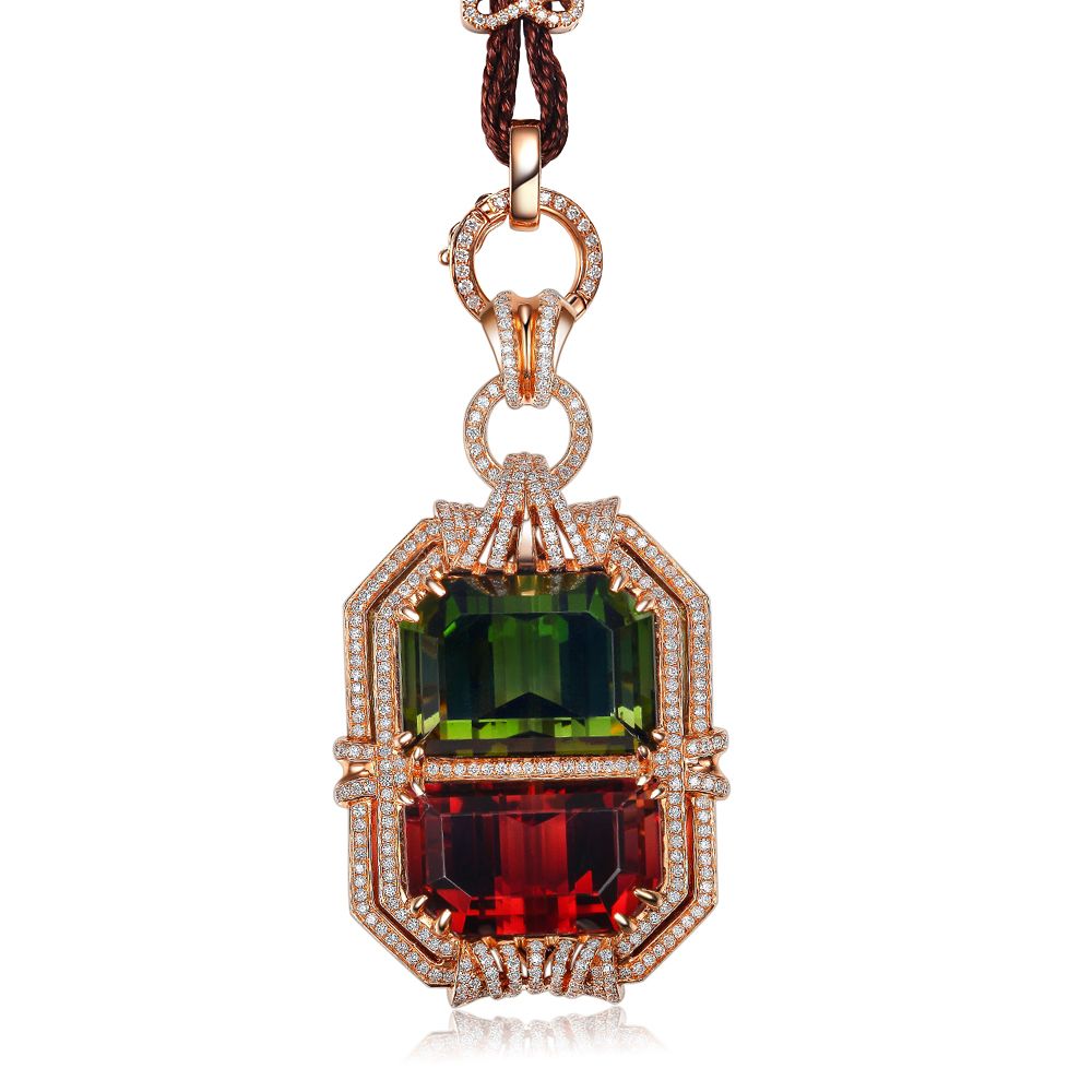 》》点击进入【红颜】 玫瑰18K金40克拉红碧玺绿碧玺