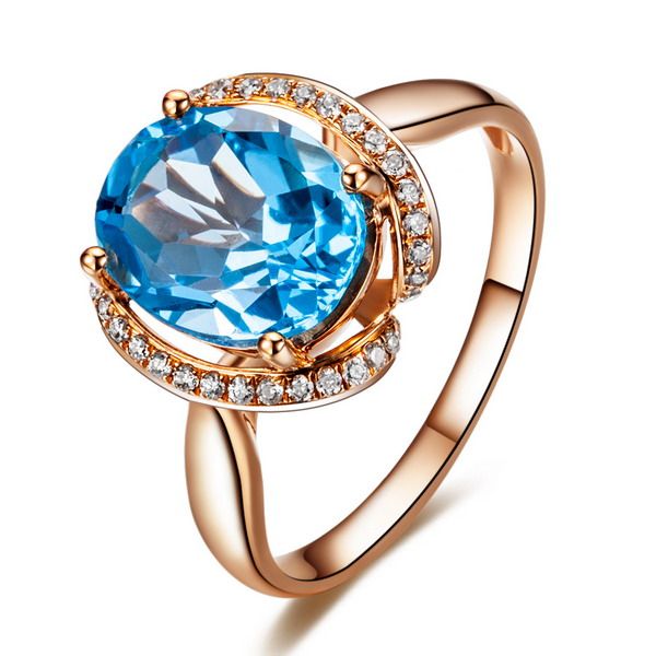 》》点击进入【海蓝之谜】 天然托帕石18K玫瑰金钻戒