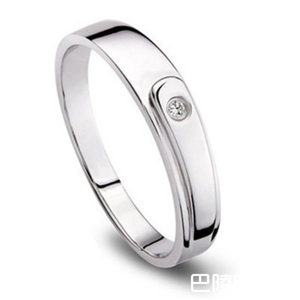 》》点击进入【爱唯伊】 白18K金1分/0.01克拉钻石男戒