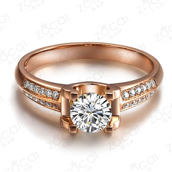 》》点击进入【至纯】 18K玫瑰金50分/0.5克拉戒指 专柜正品