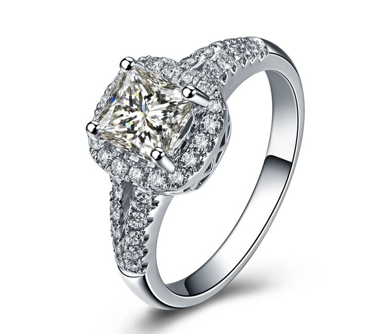 》》点击进入【守望幸福】 PT950铂金100分/1克拉钻石女士戒指