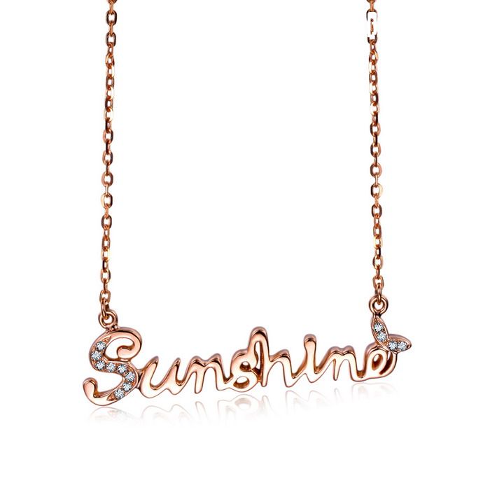 》》点击进入【sunshine】 玫瑰18k金钻石项链牌
